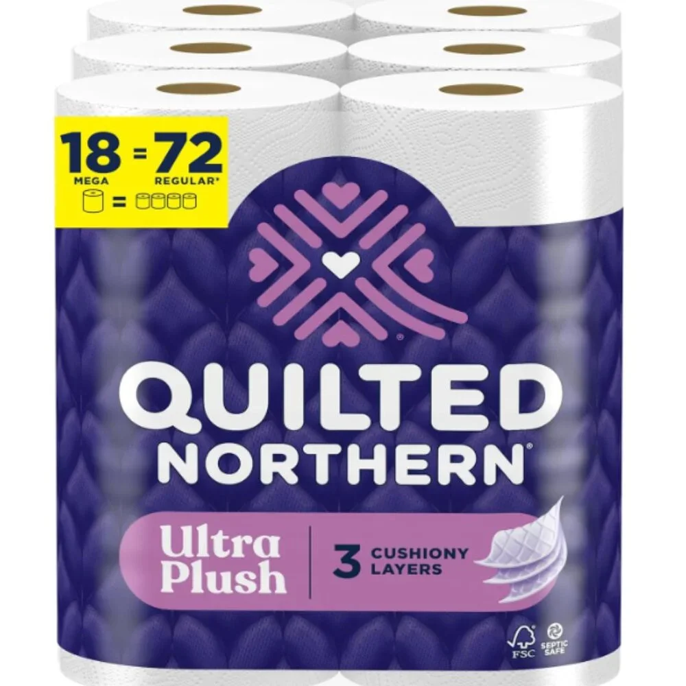 Quilted Northern Ultra Plush Toilet Paper, 18 Mega Rolls = 72 Regular Rolls,